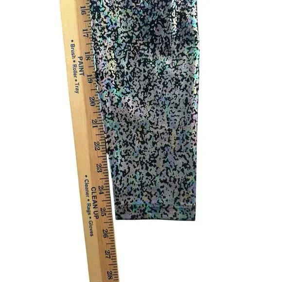 Beyond Yoga Alloy Ombre High Waisted Midi Leggings Size S Black Silver Metallic - Picture 6 of 10